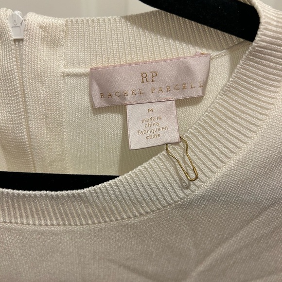 RACHEL PARCELL Ivory Cloud Pleated Crepe Skirt Mixed Media Knit Dress - Picture 7 of 10